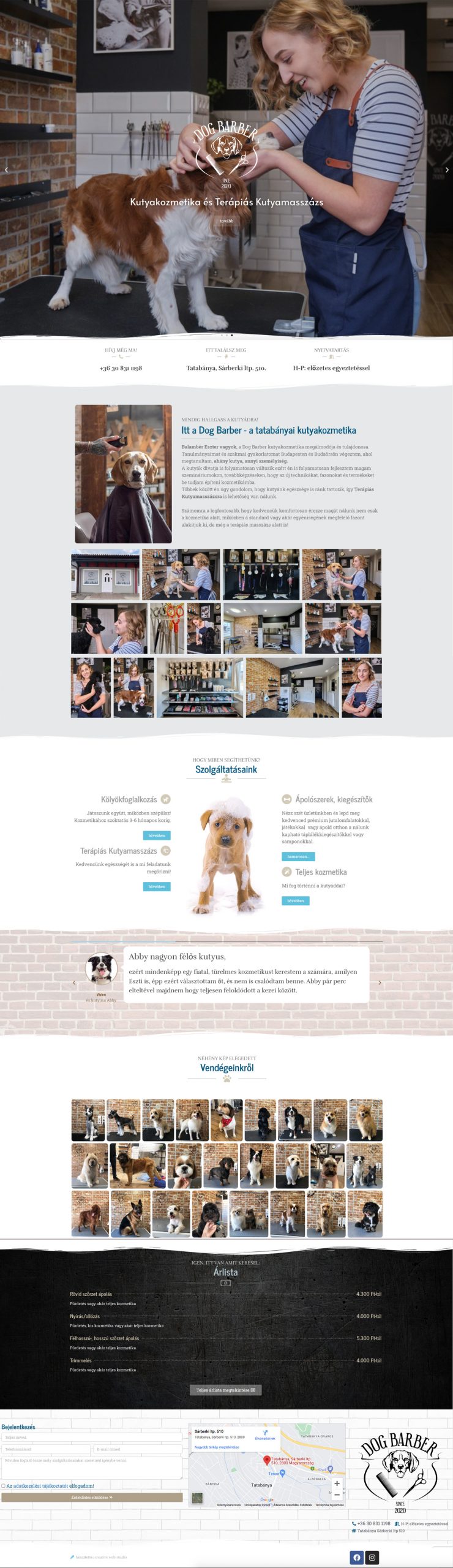 dog barber - weboldal készítés